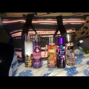 Victoria’s Secret tote and sprays